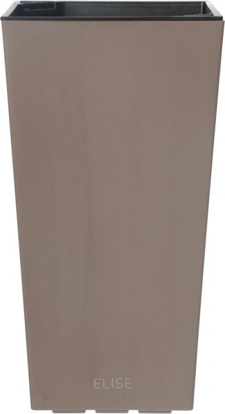 Горшок пластиковый Plastkon ELISE матовый квадратный 14,4л коричневый 