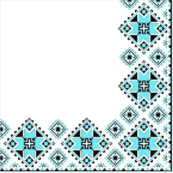 Салфетки столовые La Fleur Вишивка голубая 33х33 см белый с голубым 16 шт.