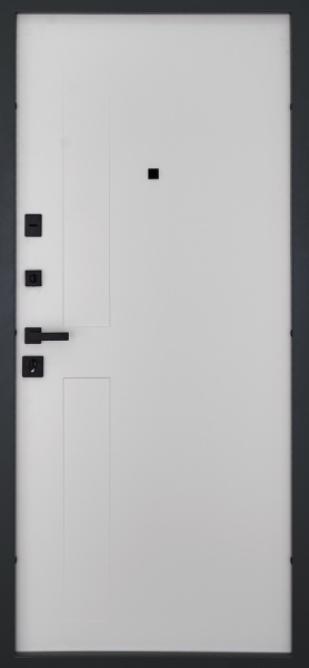 Дверь входная Abwehr КС (494+494)) 096L(АСФ)+(СМБ) асфальт / белый супермат 2050x960 мм левая
