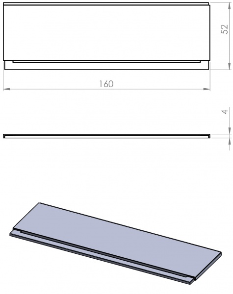 Панель для ванны фронтальная Damixa 160x70 см 47WA-160-070W-P Apollo