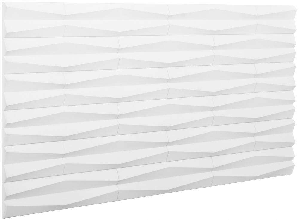 3D-панель с ПВХ 60x120x2,5 cм белый E004-1