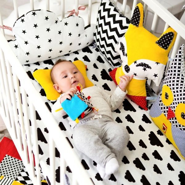 Бортик для кроватки Macик Облачко B&W МС 110512-05