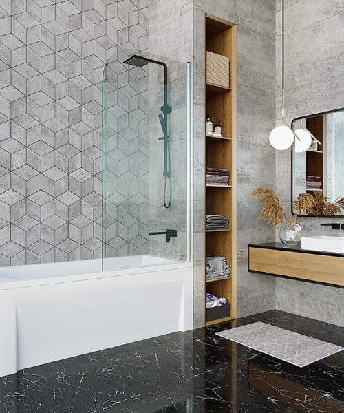 Шторка для ванны AB распашная 80х140 см AB181080Х1