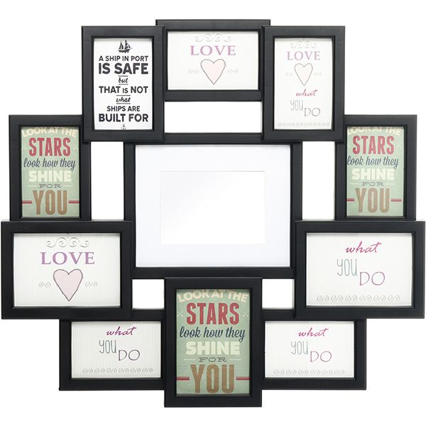 Фоторамка Колаж кругла 10 шт чорна