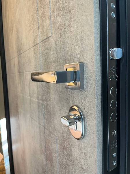 Дверь входная Tarimus Амарэ антрацит / бетон светлый 2050x960 мм левая