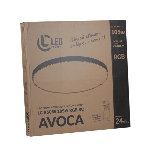 Світильник стельовий LED CONCEPT AVOCA LC R6055 105 Вт білий матовий 2800-6000К +RGB К 