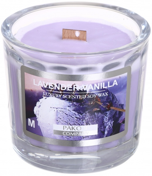 Свеча в стакане Pako-If Luxury лаванда-ваниль 80х100 мм 