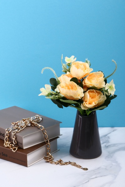 Ваза керамическая Eterna серая платина 4,5х4,5х13 см 105-13 