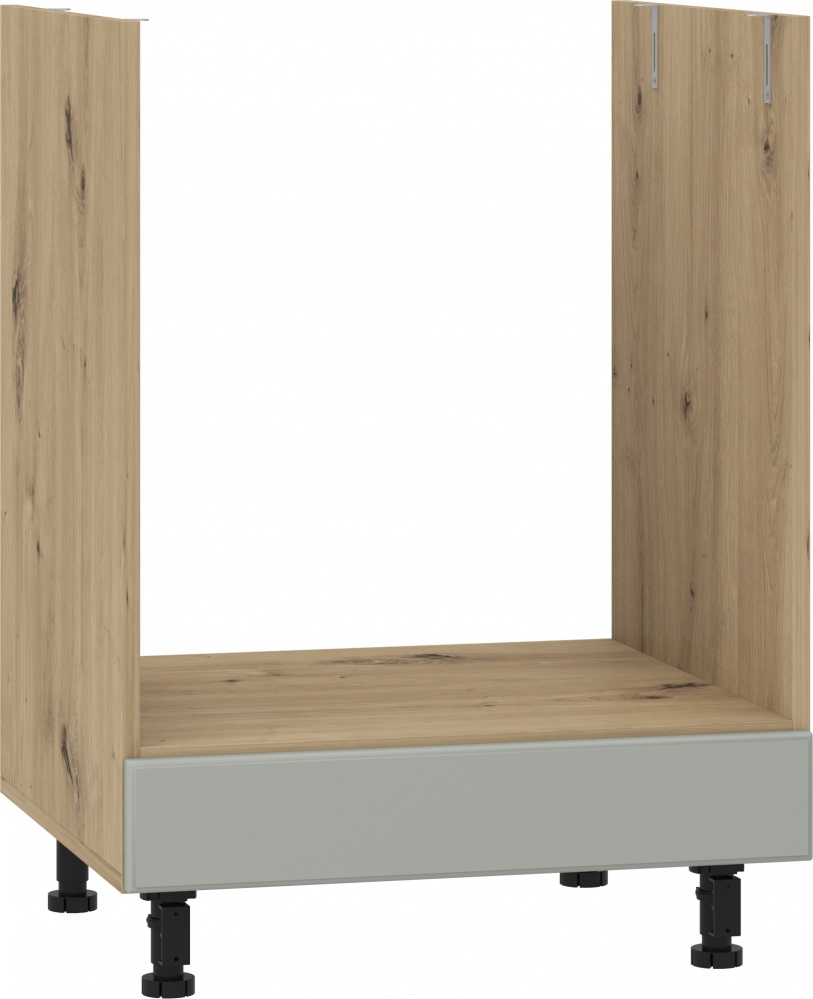 Тумба нижняя под духовку ВС 60/82/52 МС Глория_ASHEN /фасад МДФ №332 пепельный матовый/дуб артизан Грейд