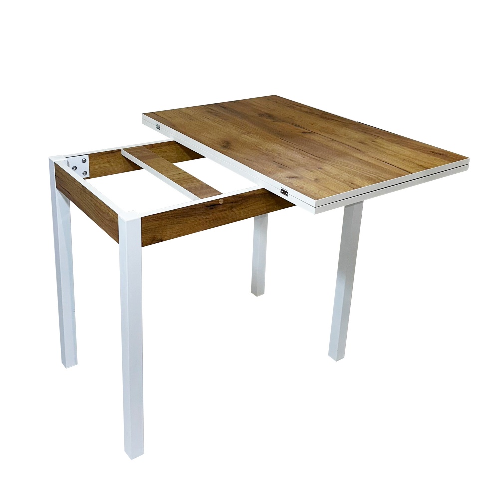 Стол-трансформер 900(1200)x600x750мм дуб крафт золотой/белый