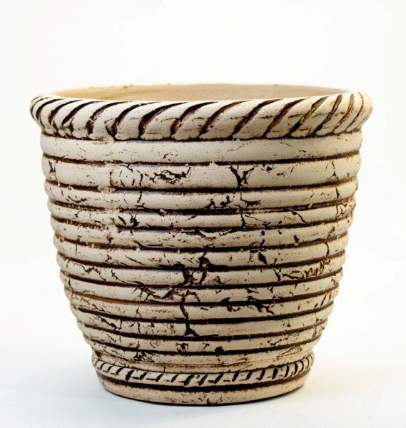 Горщик шамотний Елегант №1 круглий 25л бежевий 