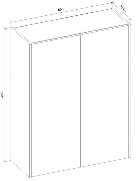 Шкаф верхний МС Идея Лофт В 80/105/31,6 бетон Грейд