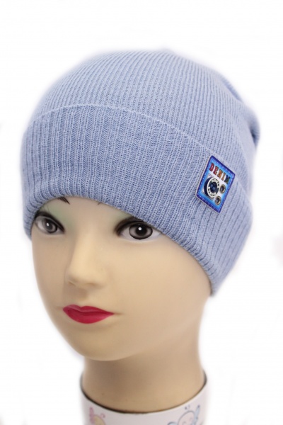 Шапочка дитяча для хлопчиків Kraft+ р.48-50 темно-блакитний 2535 
