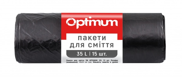 Мешки для бытового мусора OPTIMUM* стандартные 35 л 15 шт.