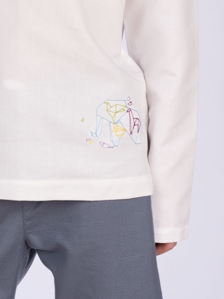 Пижама для мальчиков Эдельвика р.140 белый/серый 431-21/00 