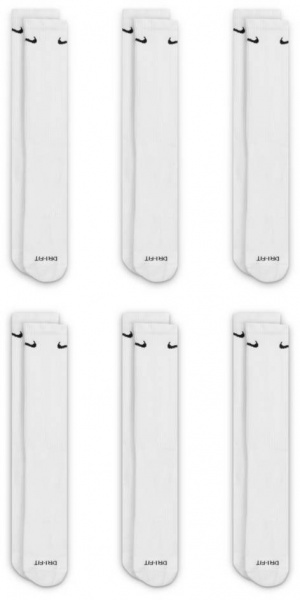 Шкарпетки Nike NIKE EVERYDAY PLUS CUSHIONED SX6897-100 р.34-38 білий 6 шт.