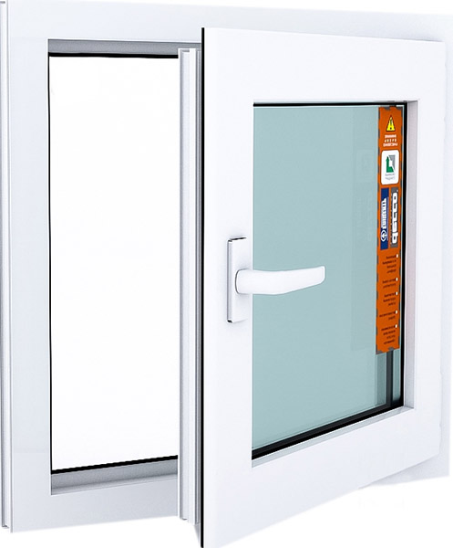 Окно поворотно-откидное DECCO 60 600x600 мм правое