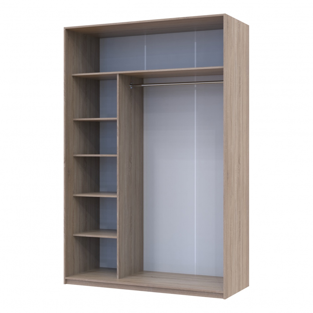 Шафа-купе Сіті Лайт Doros ДСПдзеркало 1,5 м 1500x600x2250 мм дуб сонома двері ДСП/дзеркало