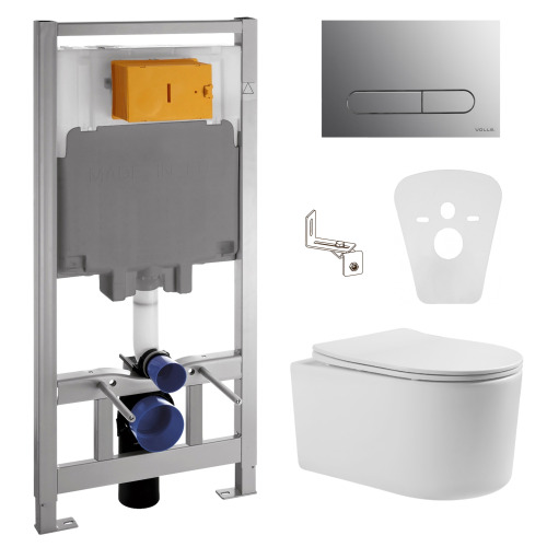 Комплект инсталляции VOLLE MASTER, клавиша VENTO хром + унитаз GIRO 2.0 VORTICE