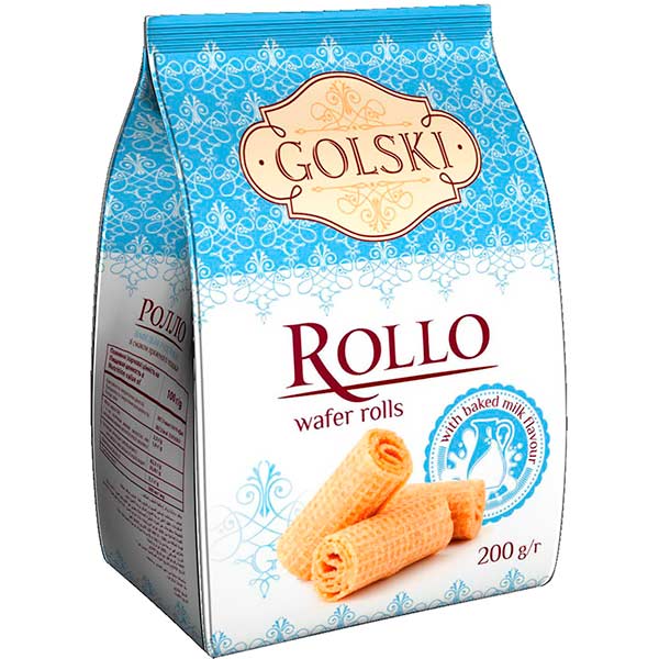 Вафли Golski Rollo рулетики со вкусом топленого молока 200 г