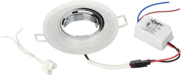 Светильник точечный Accento lighting MR16 с LED-подсветкой 3 Вт GU5.3 4000 К черныйпрозрачный ALHu-MKD-E004 