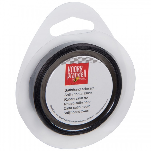 Стрічка декоративна Knorr Prandell Стрічка сатинова ribbon 3mm 10m black 0,3 см 10 м чорний 
