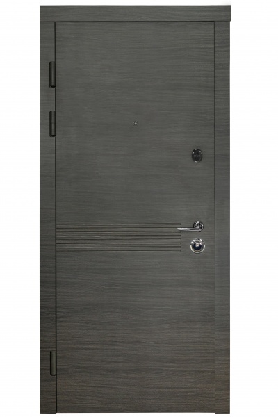 Двері вхідні Revolut Doors В-83 мод. 184 венге сірий горизонт / білий 2050x850 мм ліві