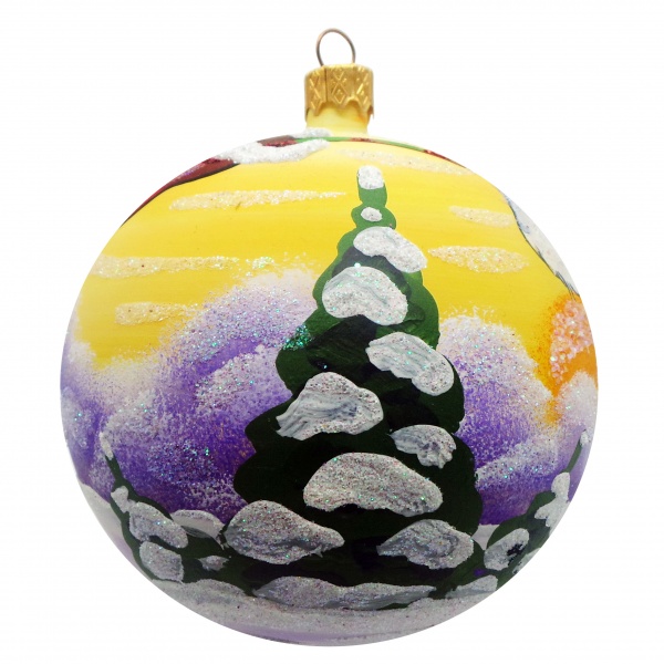 Ялинкова іграшка Зайченя 100 мм з малюнком К-1600-5-100