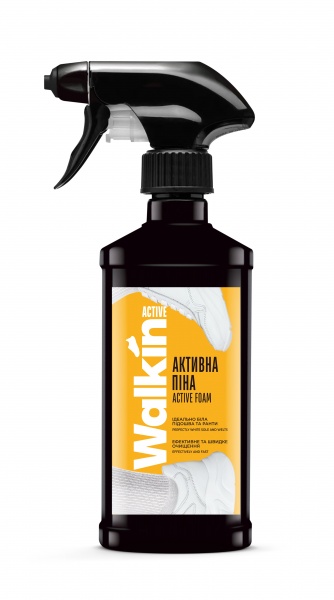 Пена-очиститель WALKIN ACTIVE для очищення білого взуття, підошов та рантів 200 мл