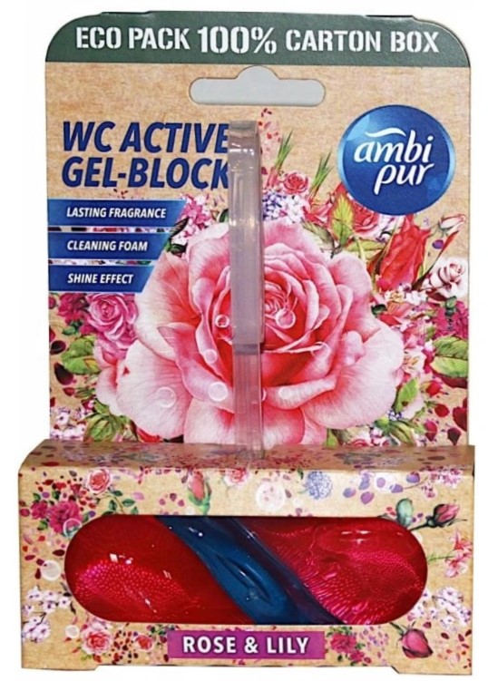 Блок Ambi Pur Active Gel-Block с Роза и лилия, 45 г 838357