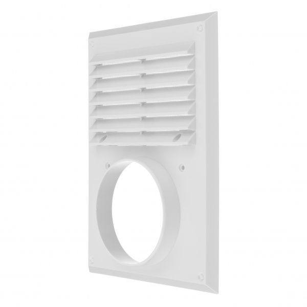 Гратка для вентиляції MiniMax з сіткою проти комах 240 х 180 d100 мм (1503) пластик білий 