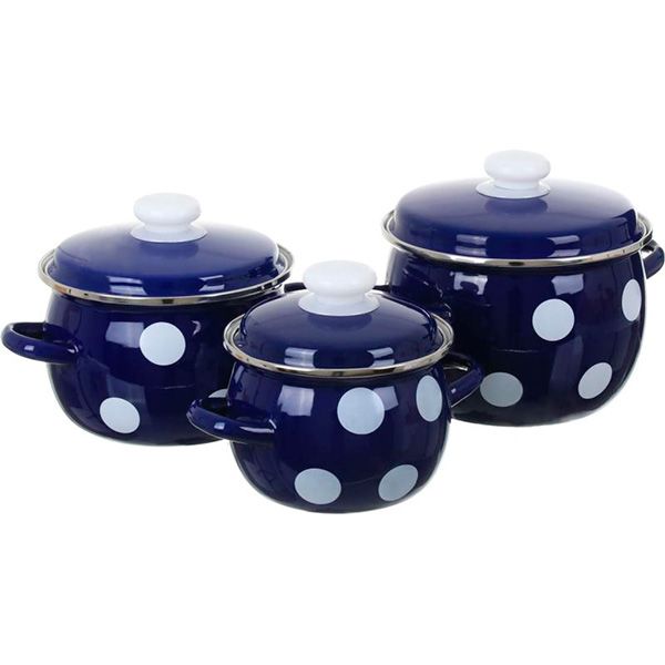 Набор кастрюль Горох синий 3 шт. Idilia