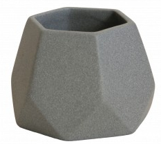 Горшок керамический Ориана-Запорожкерамика №2 фигурный 0,35 л серый металлик (074-2-004) 