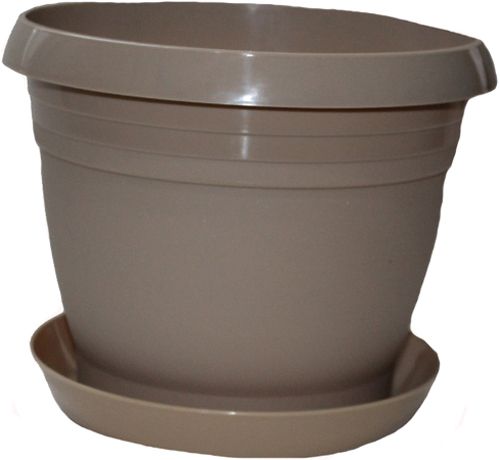 Горшок Оранжерея для цветов «Жемчужина» круглый 3л капучино 