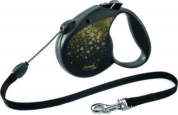 Поводок-рулетка FLEХI Standard S черный пузырьки 5-12 м