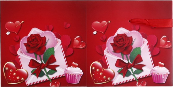 Коробка складная Цветы/сердца 20x20x20 см (EBXM9850)