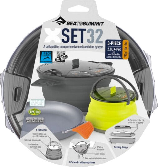 Набір посуду Sea To Summit X-Set 32 Charcoal Pan Olive Pot Sand Kettle (STS AXSET32CH)