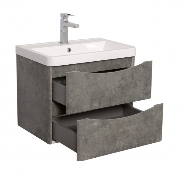 Тумба підвісна Aqua Rodos Vista сірий мармур з умивальником Ваr 60 см