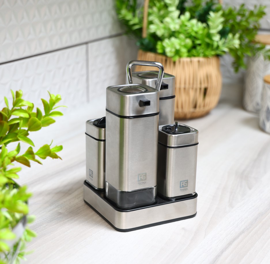 Набор для специй Flamberg Premium на подставке Essential 100 и 220 мл