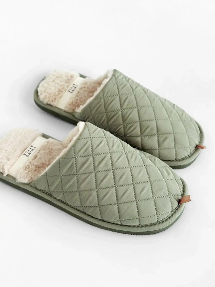 Тапки домашние Twins HS-LUX стеганные 15883 р.44/45 темно-зеленый