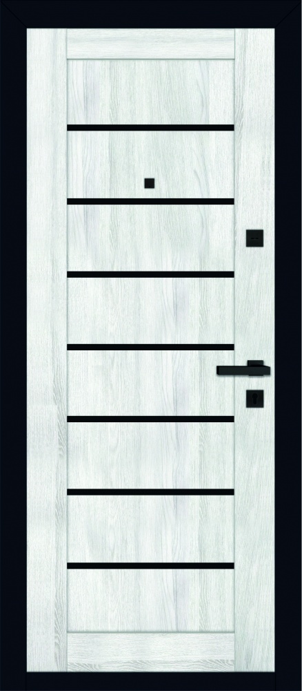 Дверь входная TM Riccardi Стандарт 10Q-LEGO 10 BG черный бархат / клен айс 2050х860 мм левая