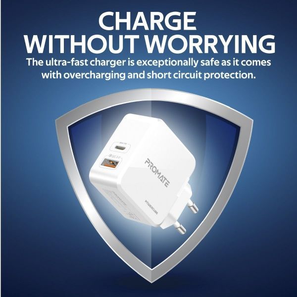 Зарядное устройство Promate PowerCube 36Вт Type-C PD + USB QC3.0 (powercube.white) 