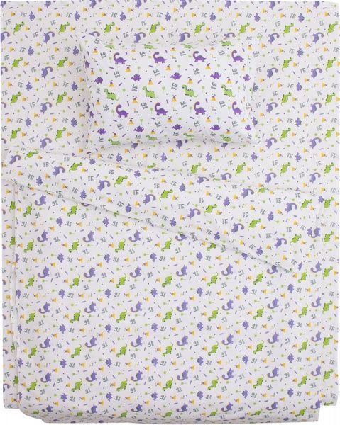 Комплект постельного белья Дино белый с рисунком