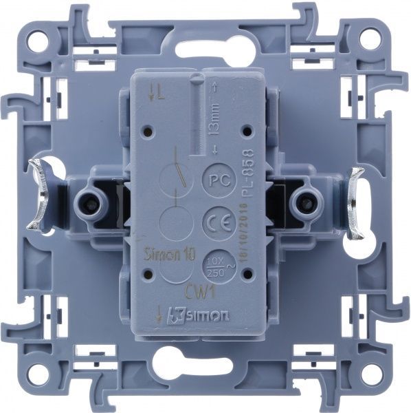 Выключатель одноклавишный Simon 10 без подсветки 10 А 250В белый CW1.01/11