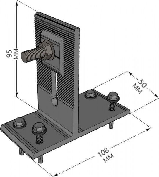 Крепеж 2 шт. Kripter tbit Т-образный к битумной черепице в сборе