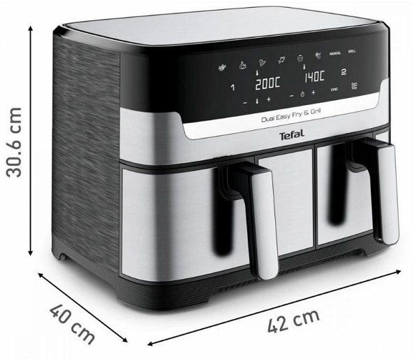 Мультипечь Tefal Dual Easy Fry & Grill Air Fryer EY905D10
