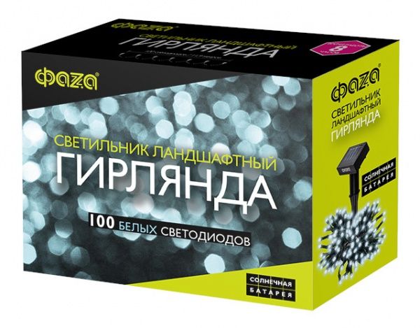 Гирлянда ФАZА SLR-G01-100W встроенный светодиод (LED) 100 ламп 11,9 м