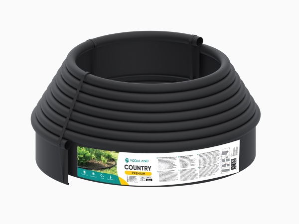 Бордюрная лента Vodaland Country Premium H110 черная 10 м