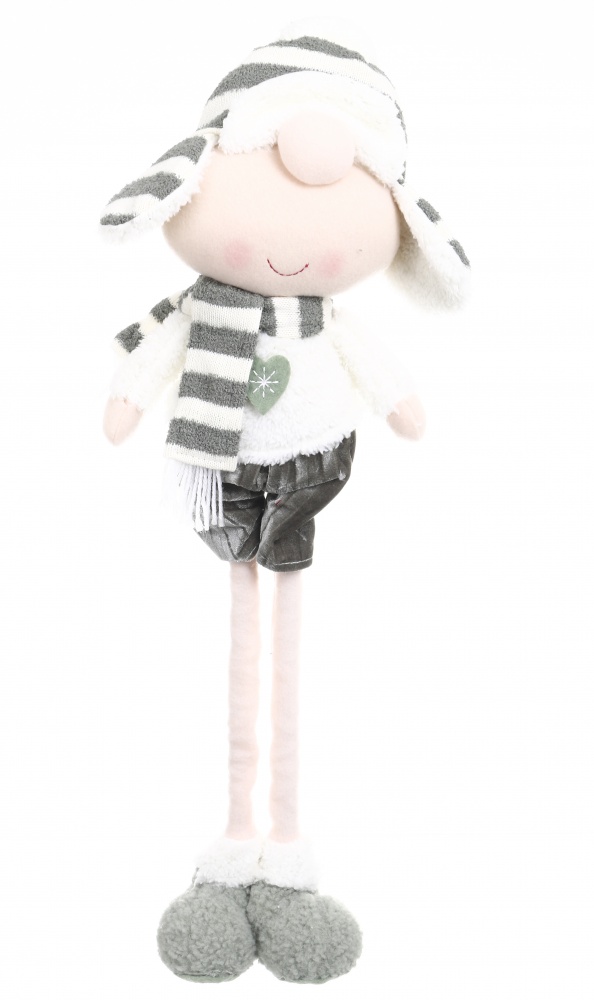 Декорація новорічна текстильна Хлопчик/дівчинка 20x64 см бежево-зелений 2 асортимента LF2237048AB