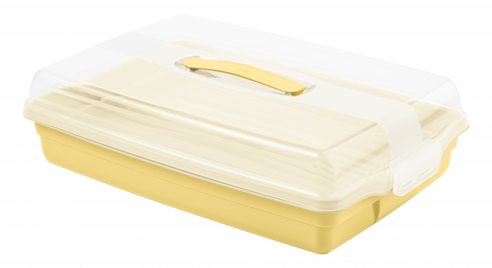 Тортниця Curver 29,5х45х11,1 см прозора/жовта 758314